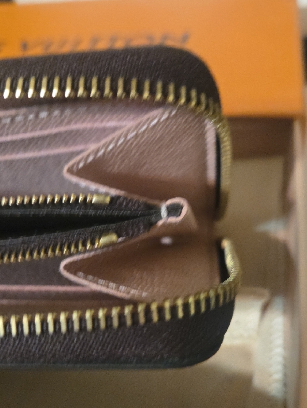 Louis Vuitton Brown/Gold Monogram Zip Wallet - Picture 11 of 12